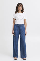 Pantalon Fransa taille Élastique Blue Denim